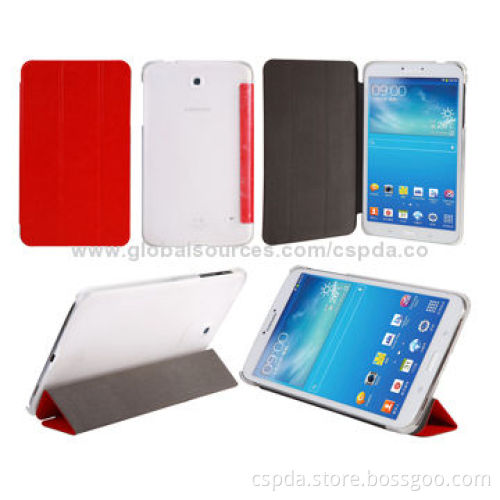 Ultra-slim 8-inch Red Color PU Stand Cases for Samsung Galaxy Tab 4, with Card Slots